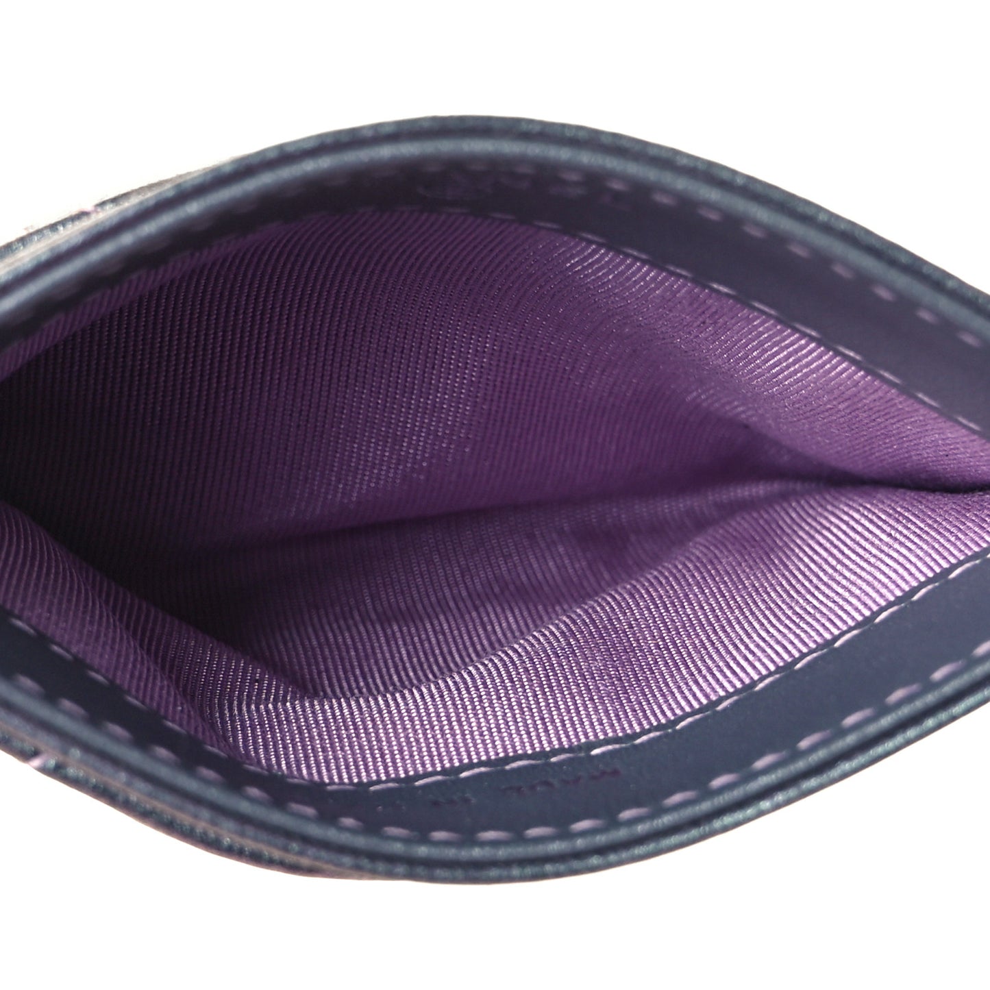 Iridescent Lambskin Quilted Reissue Card Holder Light Purple