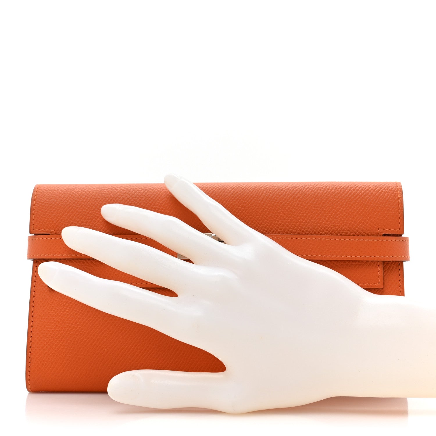 Hermes Epsom Kelly Longue Wallet Orange 2 of 14