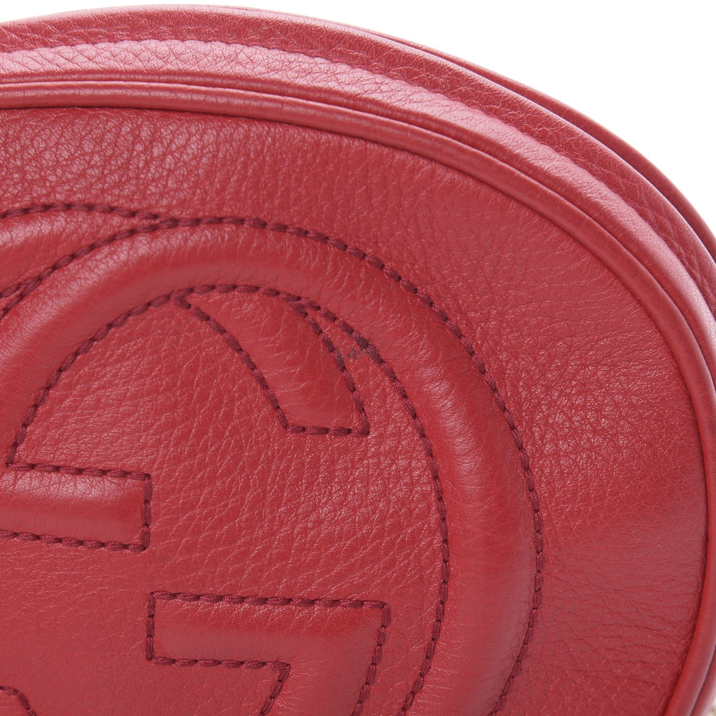 Pebbled Calfskin Mini Soho Chain Bag Tabasco Red