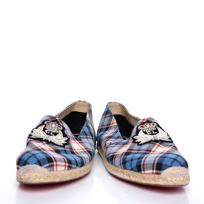 Christian Louboutin CHRISTIAN LOUBOUTIN Tartan Papi Hugo Espadrilles 46 Blue 9 of 9