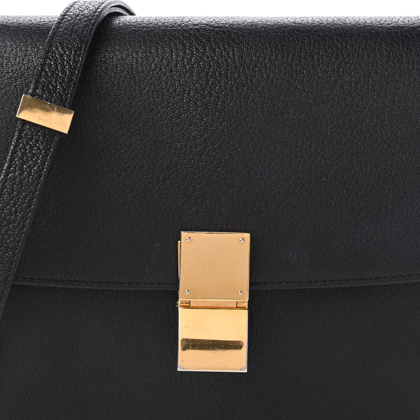 Goatskin Medium Classic Box Flap Bag Black