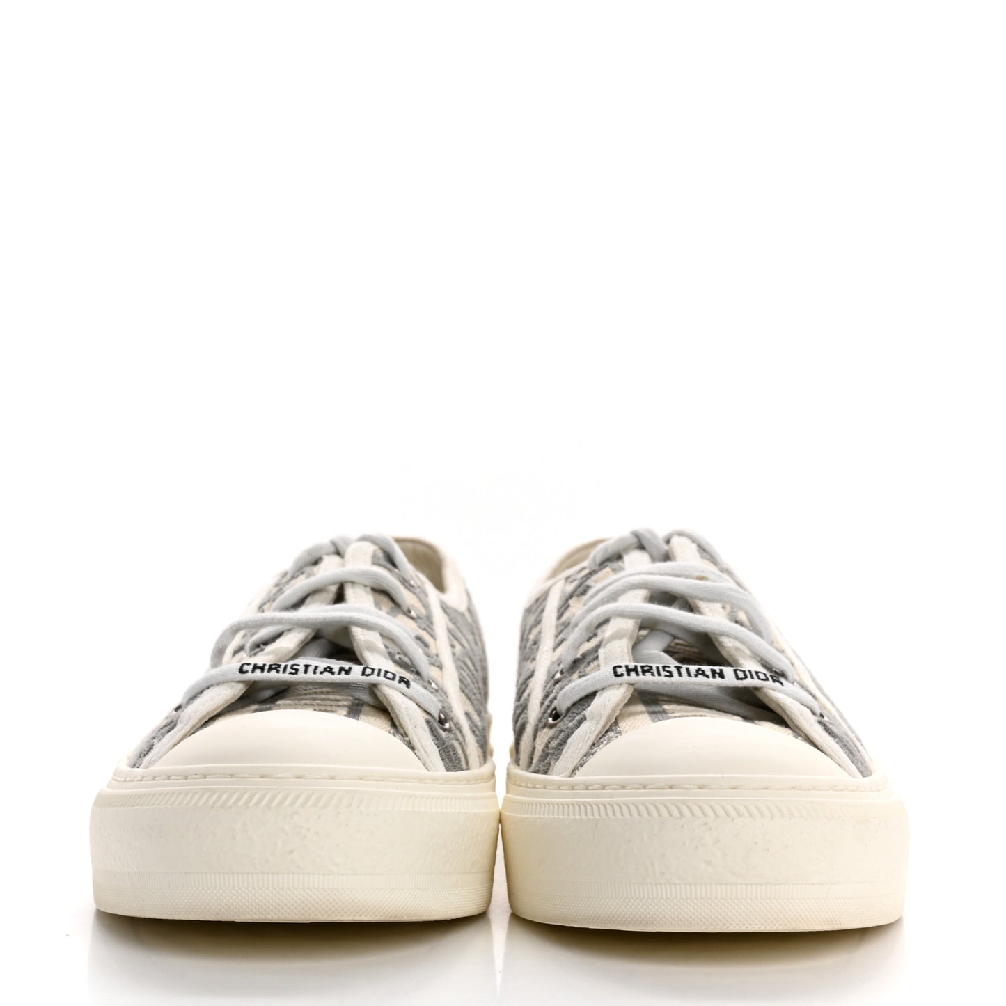 Canvas Oblique Walk'N'Dior Low Top Sneakers 40 Grey Stone