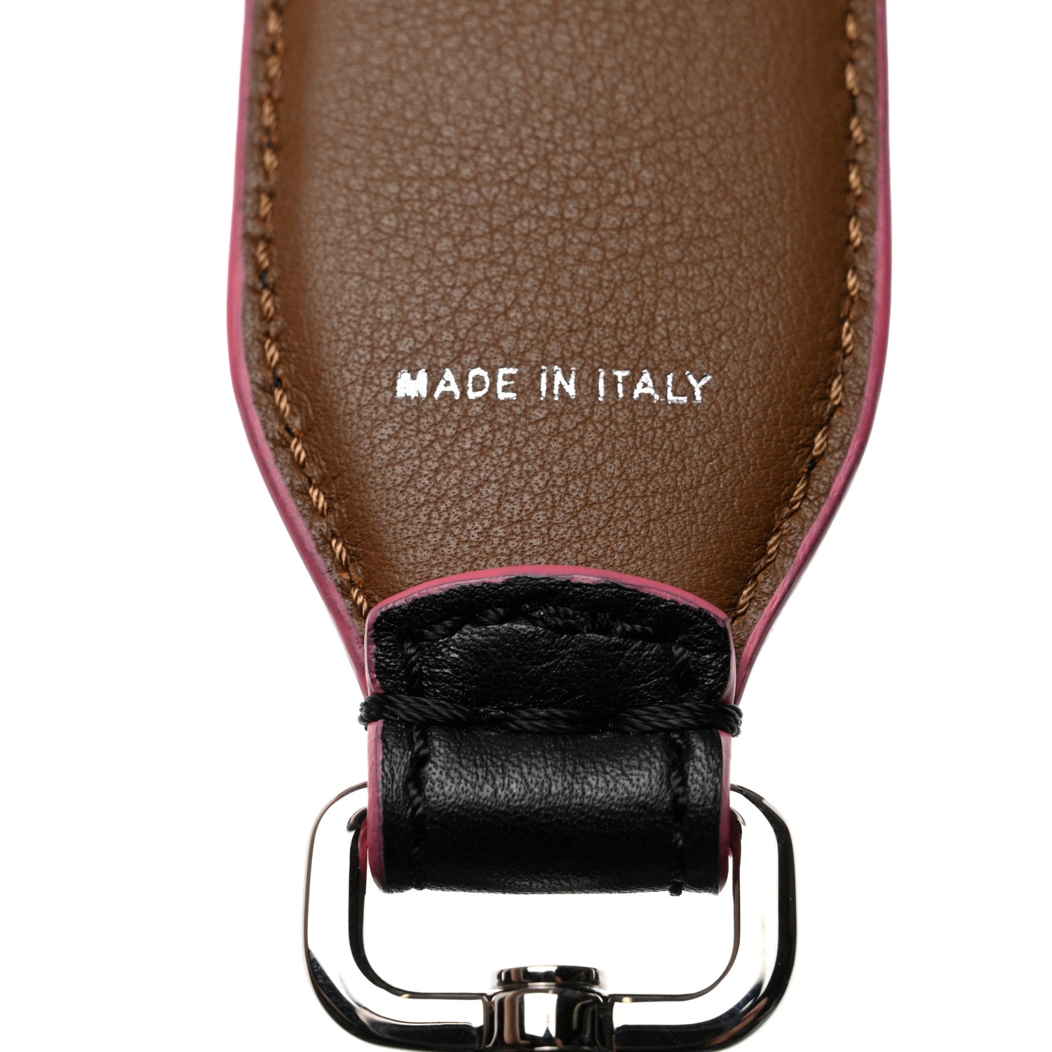 Fendi Vitello Dolce Plexiglass Bi-Color Studded Strap You Black Brownie Multicolor 4 of 5