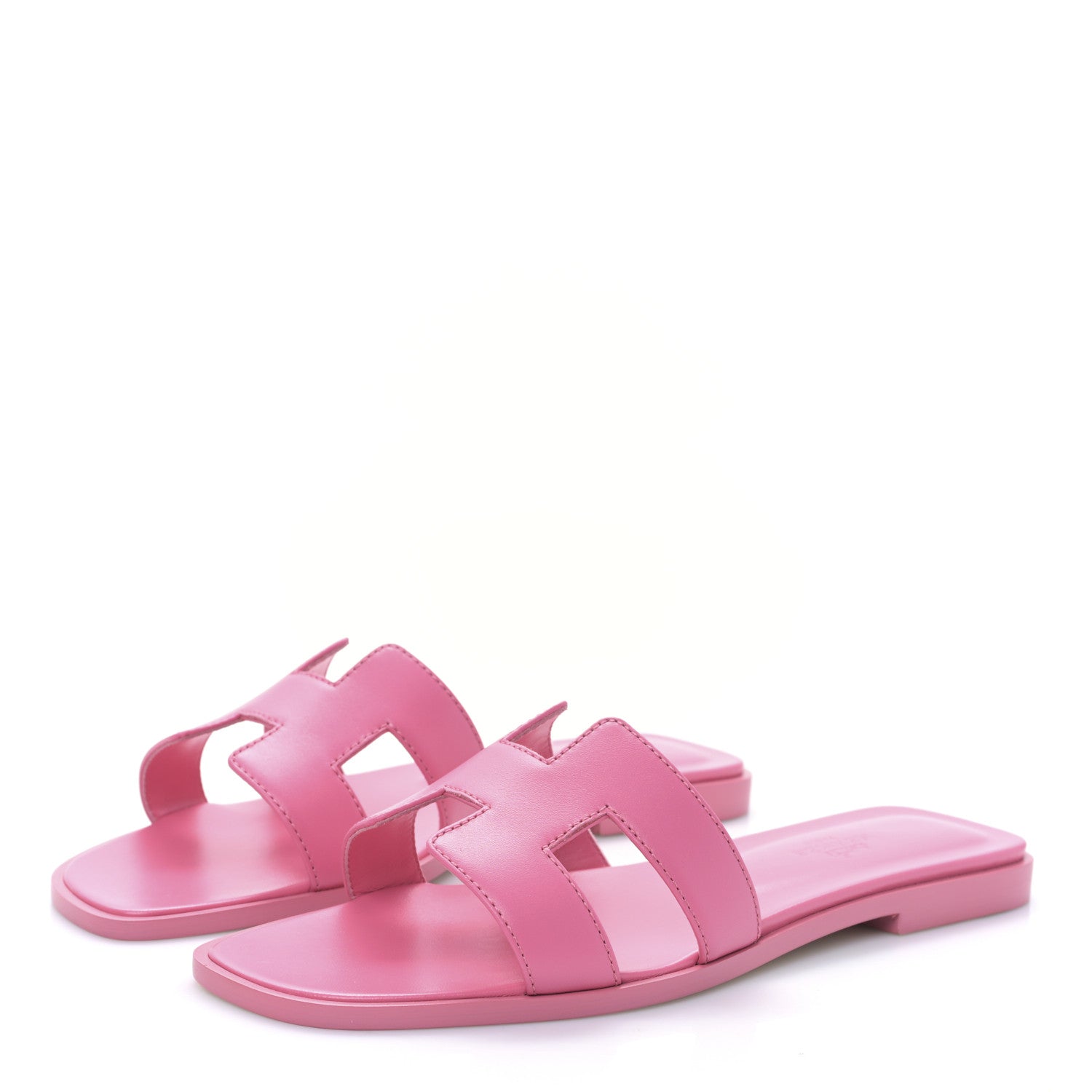 Hermes Box Calfskin Oran Sandals 36.5 Rose Petale 3 of 8