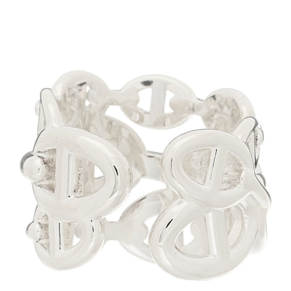 Hermes Sterling Silver GM Chaine d'Ancre Enchainee Band Ring 55 7.25 3 of 5