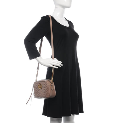 Gucci Calfskin Matelasse Small GG Marmont Chain Shoulder Bag Porcelain Rose 2 of 7