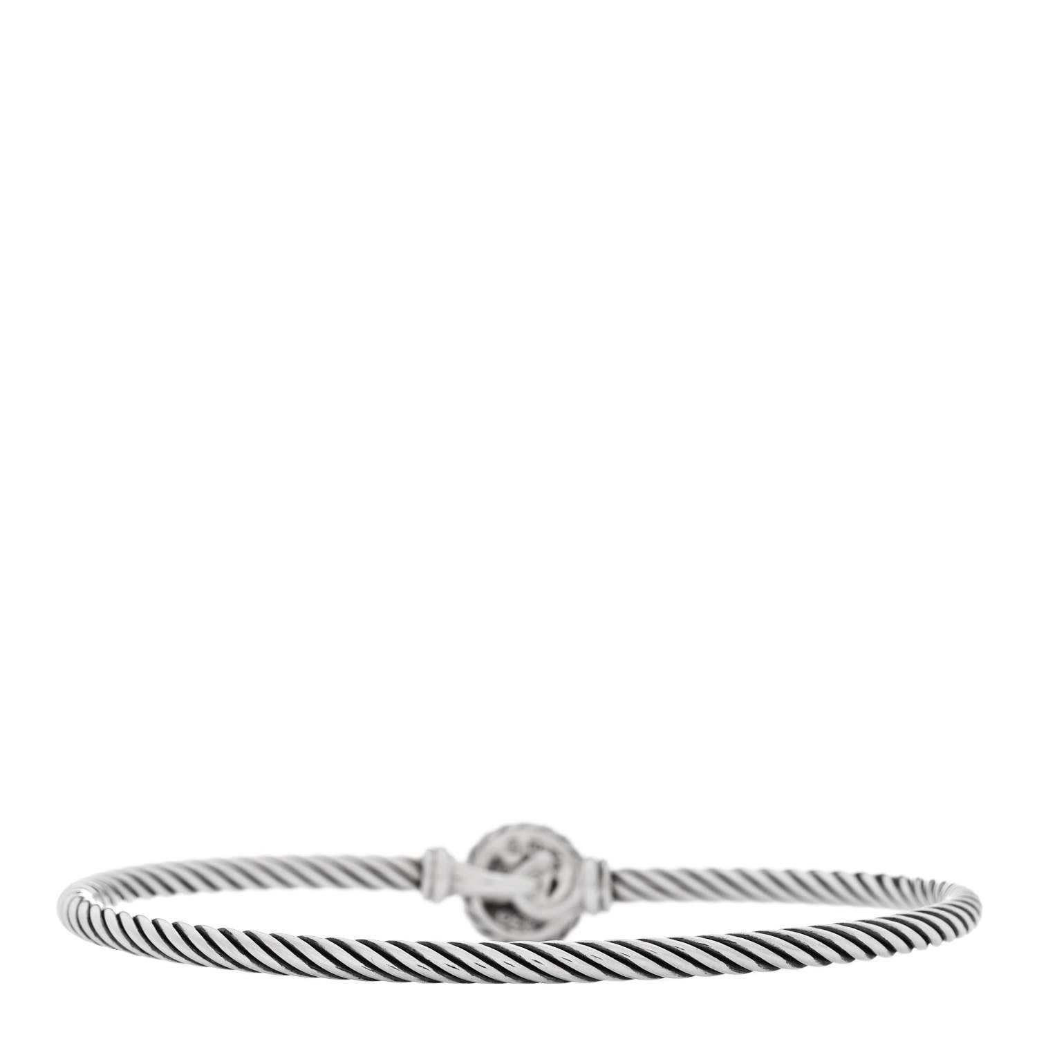 David Yurman Sterling Silver Black Orchid 3mm Chatelaine Bracelet 2 of 3