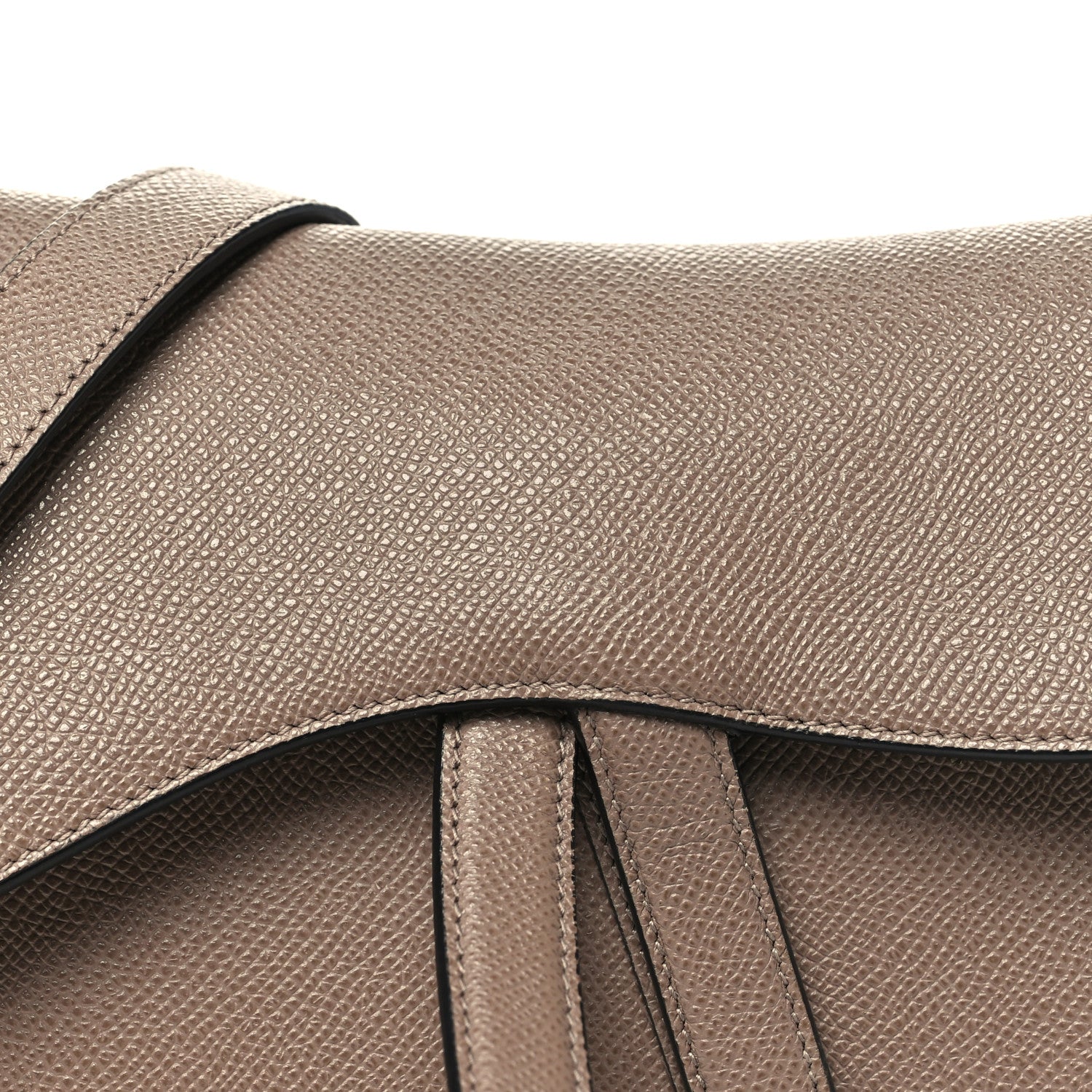 Christian Dior Grained Calfskin Saddle Bag With Strap Warm Taupe 8 of 11