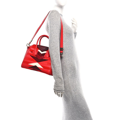Givenchy Calf Hair Smooth Calfskin Geometric Small Antigona Red 2 of 10