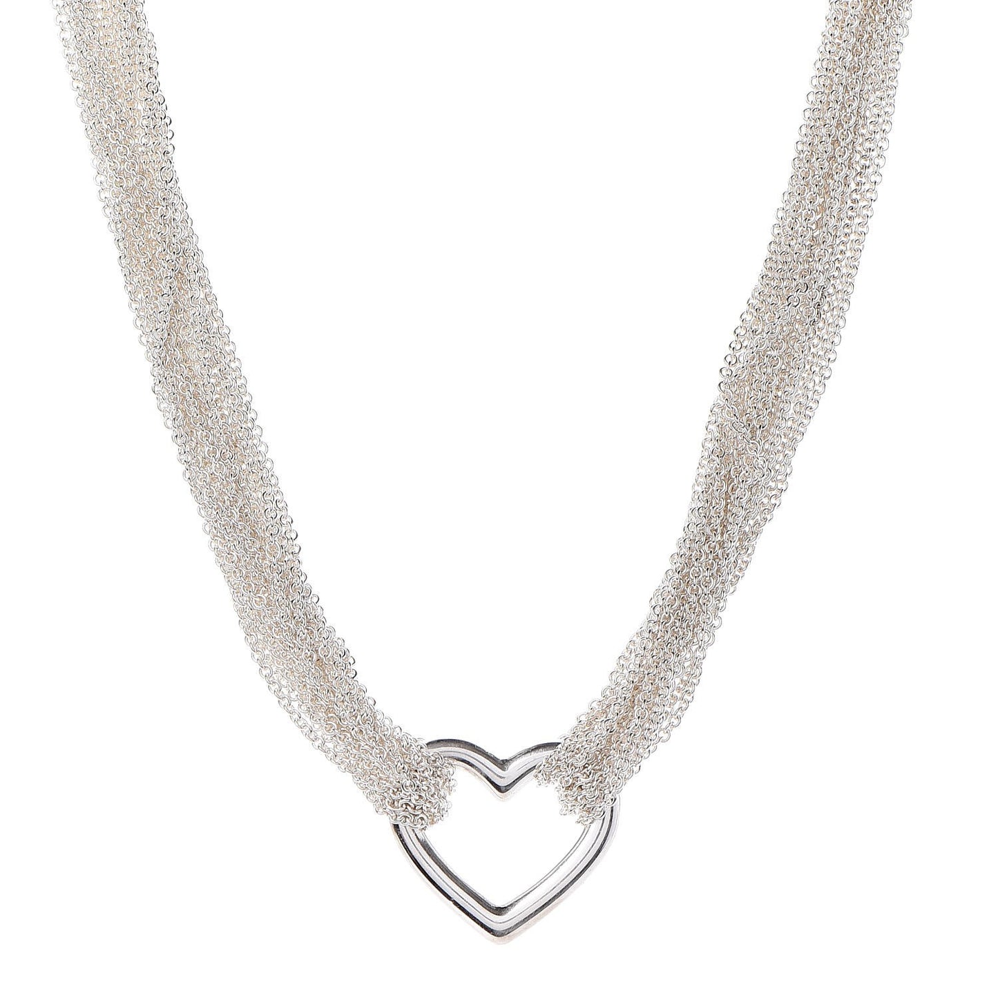 Sterling Silver Heart Multi Chain Toggle Necklace
