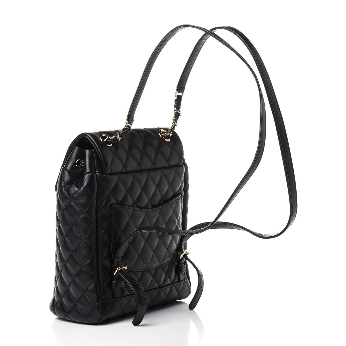 Lambskin Quilted Small Urban Spirit Backpack Black