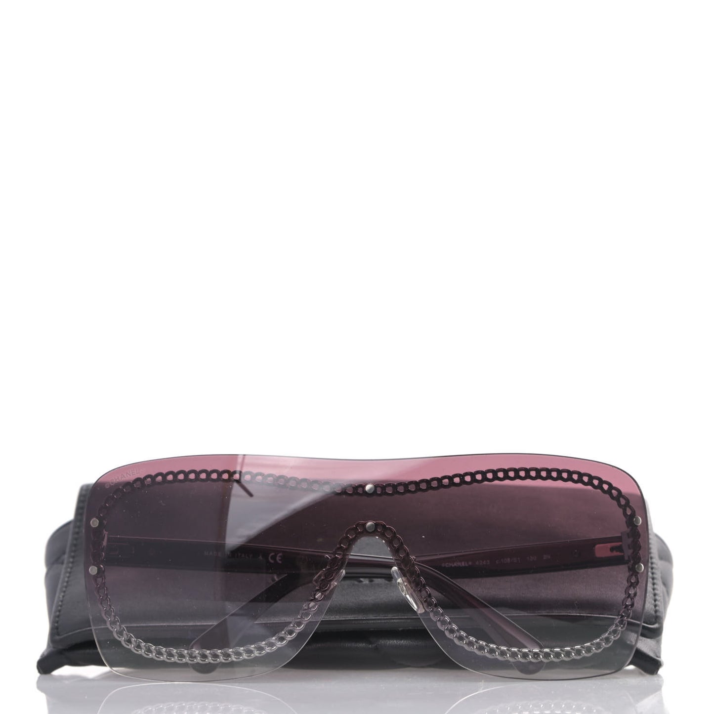 Rimless Shield Sunglasses 4243 Gradient Pink Black