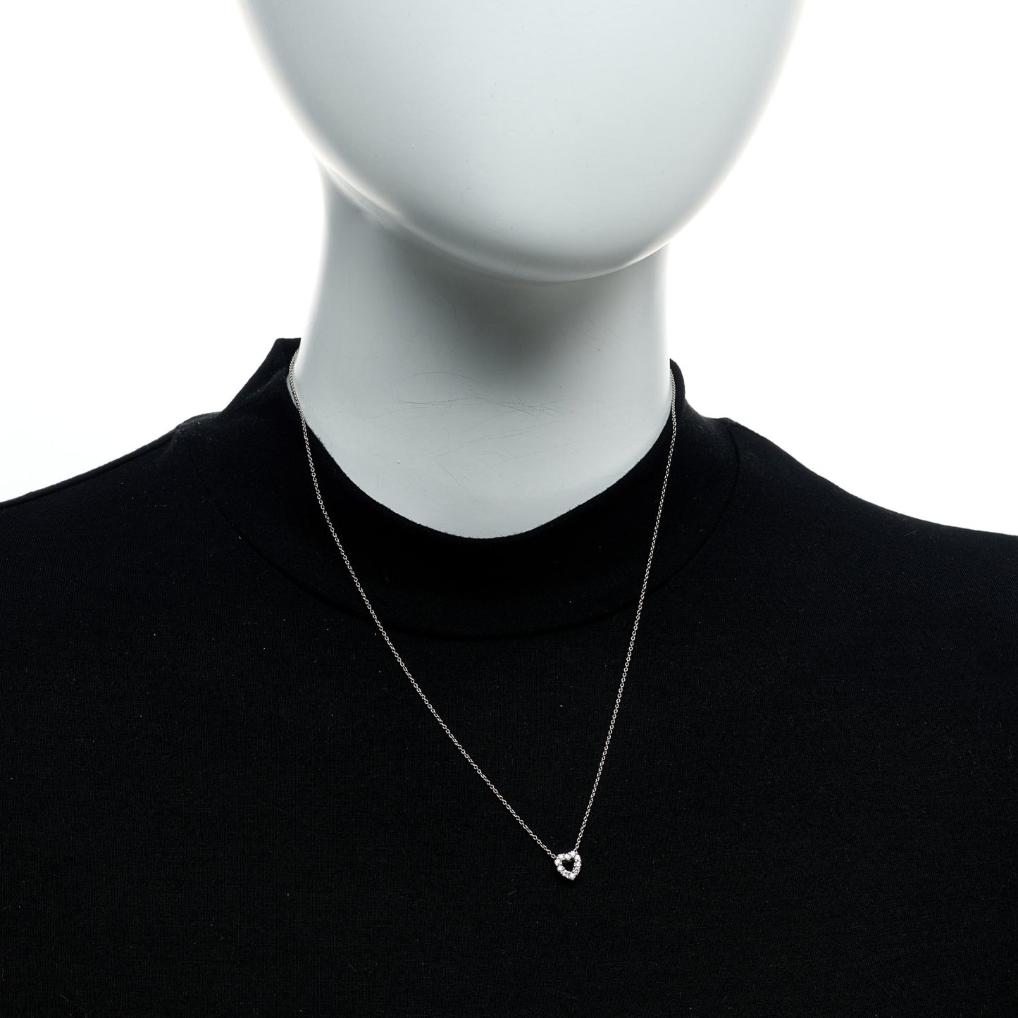 18K White Gold Diamond Tiny Treasures Heart Pendant Necklace