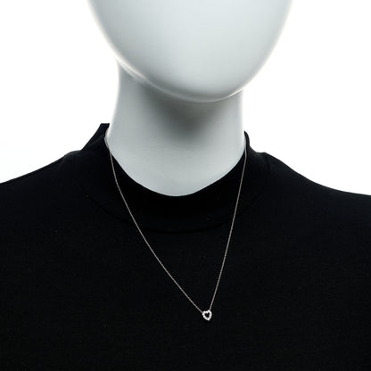 Roberto Coin 18K White Gold Diamond Tiny Treasures Heart Pendant Necklace 2 of 7