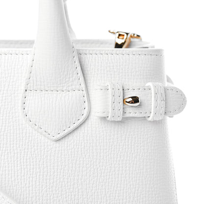 Burberry Grainy Calfskin House Check Small Banner Tote Limestone 11 of 12