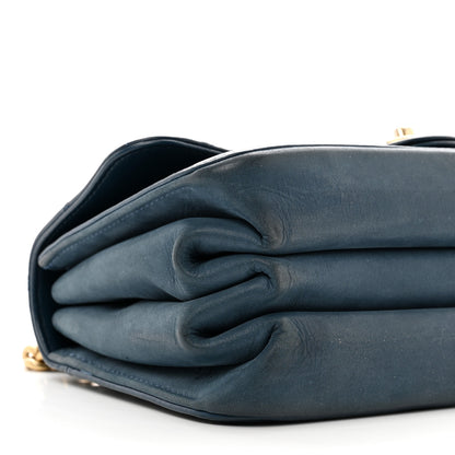 Chanel Glazed Calfskin Quilted Small Straight Lined Flap Blue 8 of 10