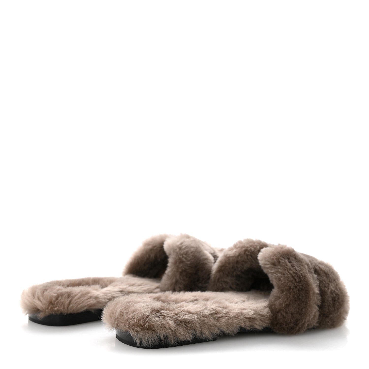 Hermes Woolskin Oran Sandals 40 Etoupe 5 of 8