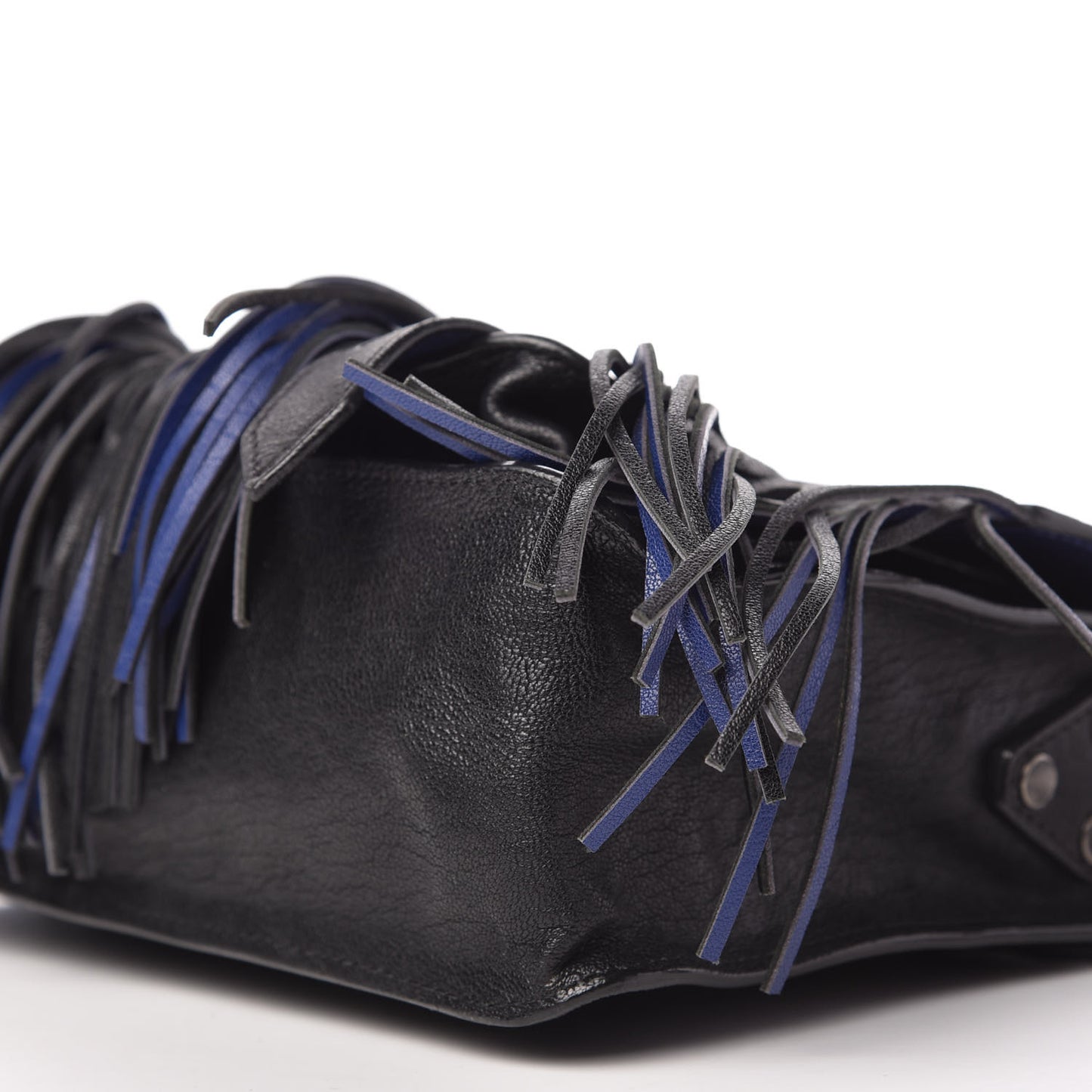 Lambskin Fringe Lux PS1 Satchel Black