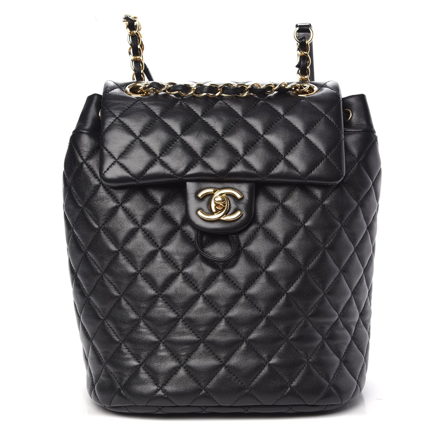 Lambskin Quilted Small Urban Spirit Backpack Black