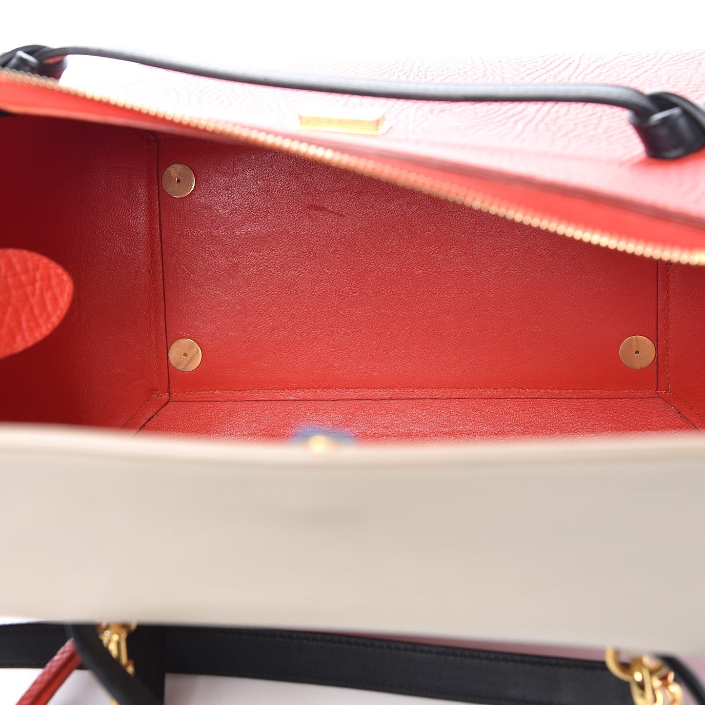 Elephant Calfskin Mini Tri-Color Belt Bag Vermillion
