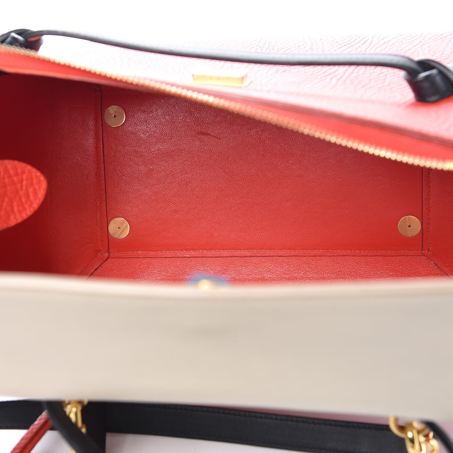 Celine Elephant Calfskin Mini Tri-Color Belt Bag Vermillion 5 of 10