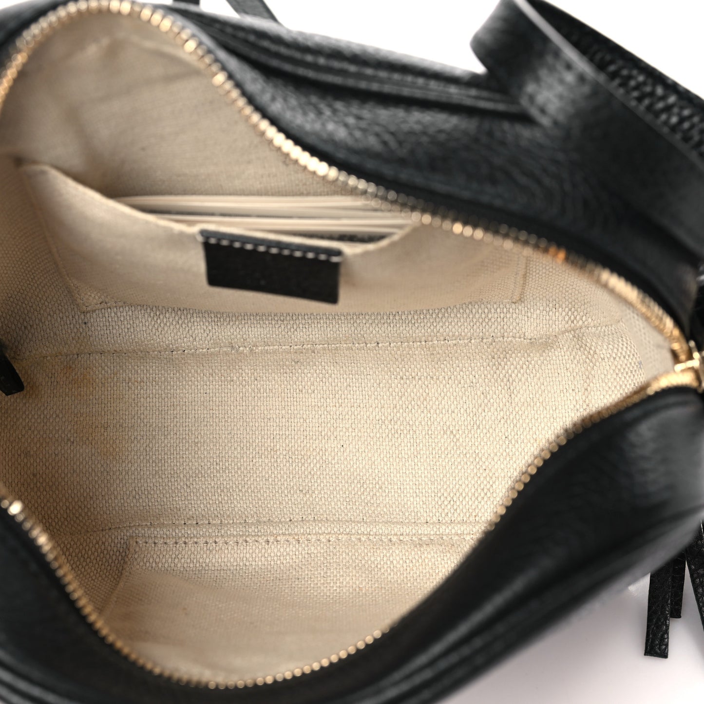 Pebbled Calfskin Small Soho Disco Bag Black