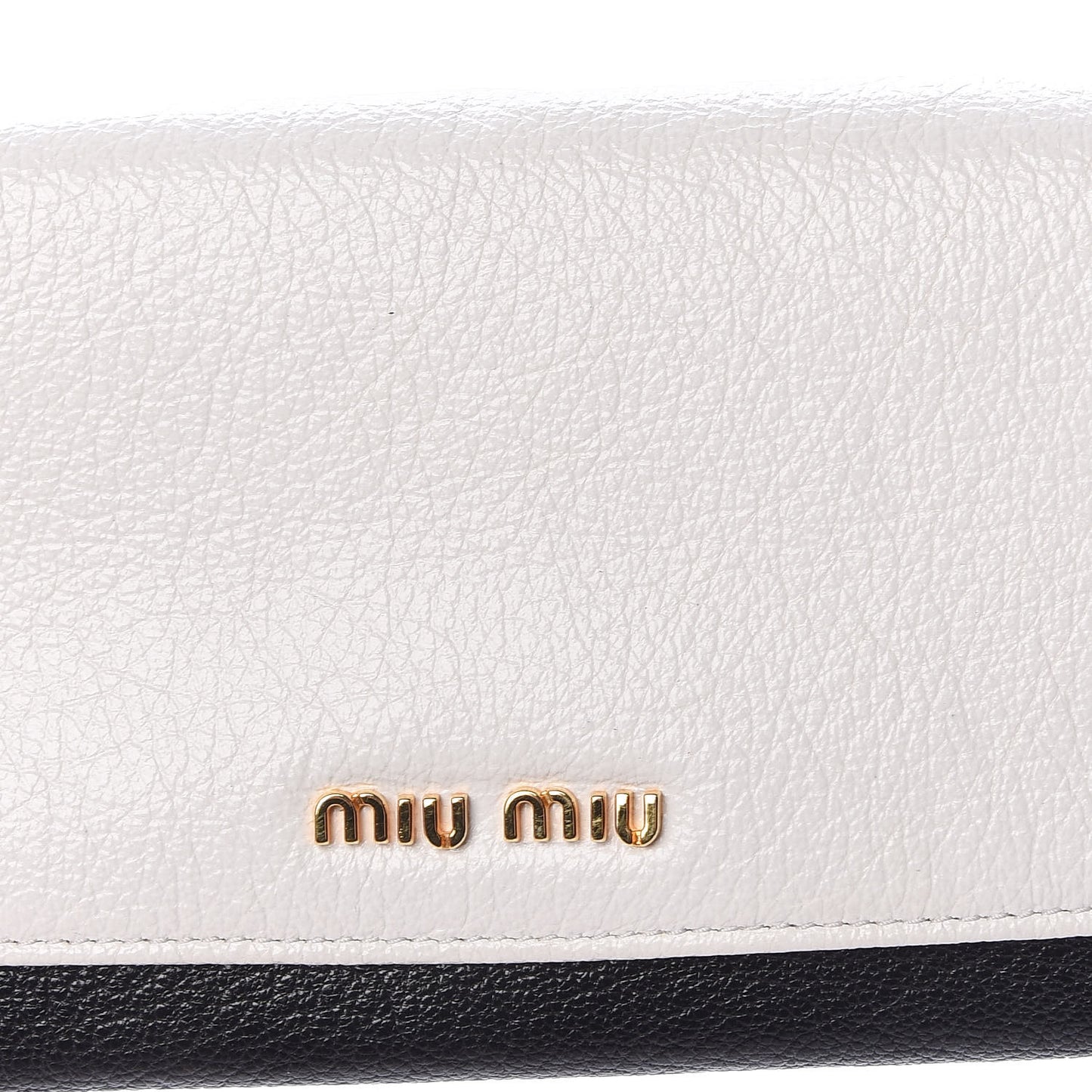 Goatskin Madras Bi-Color Wallet On Chain Black White