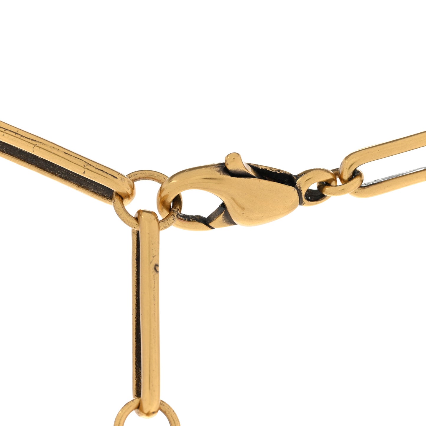 Metal Crystal Heart J'adior Choker Necklace Aged Gold