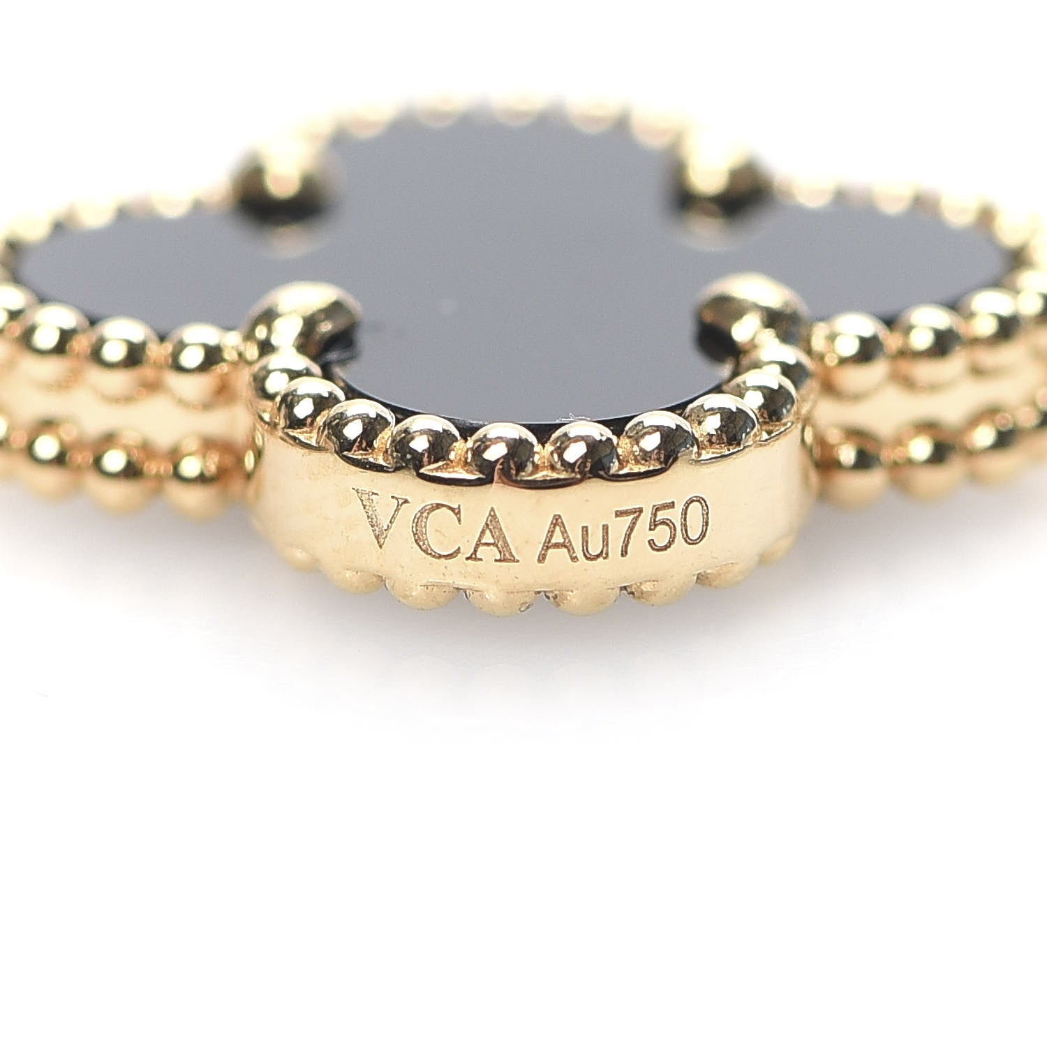 Van Cleef & Arpels 18K Yellow Gold Black Onyx 10 Motifs Vintage Alhambra Necklace 5 of 7