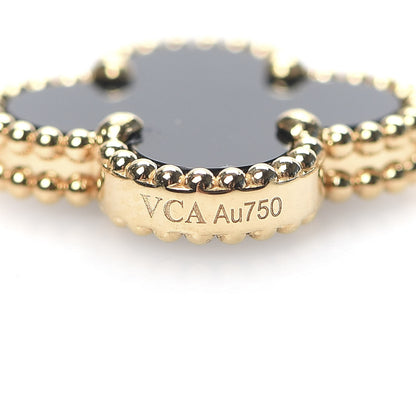 Van Cleef & Arpels 18K Yellow Gold Black Onyx 10 Motifs Vintage Alhambra Necklace 5 of 7