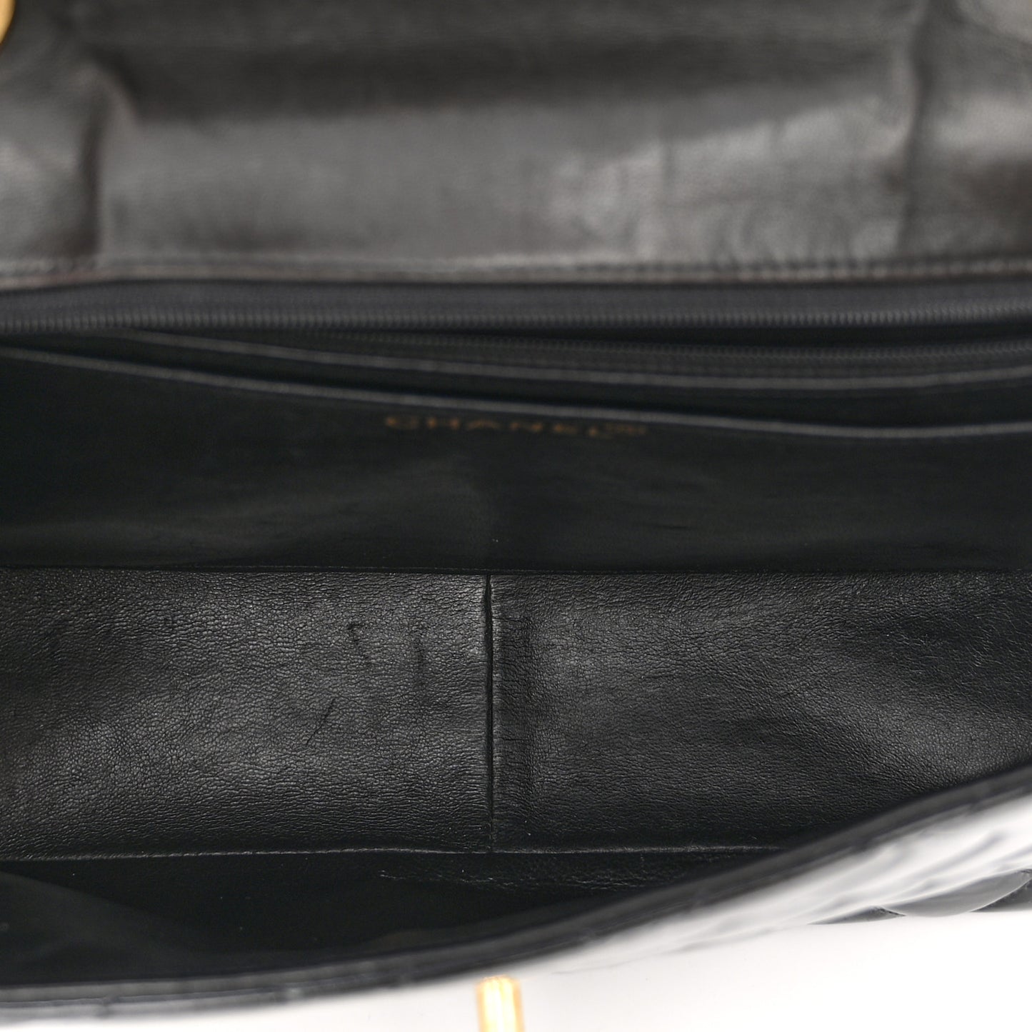 Patent Quilted XL Jumbo Single Flap Black
