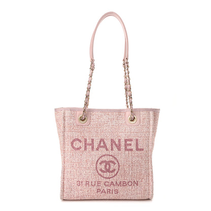 Chanel Lurex Boucle Mini Deauville Tote Pink 1 of 10