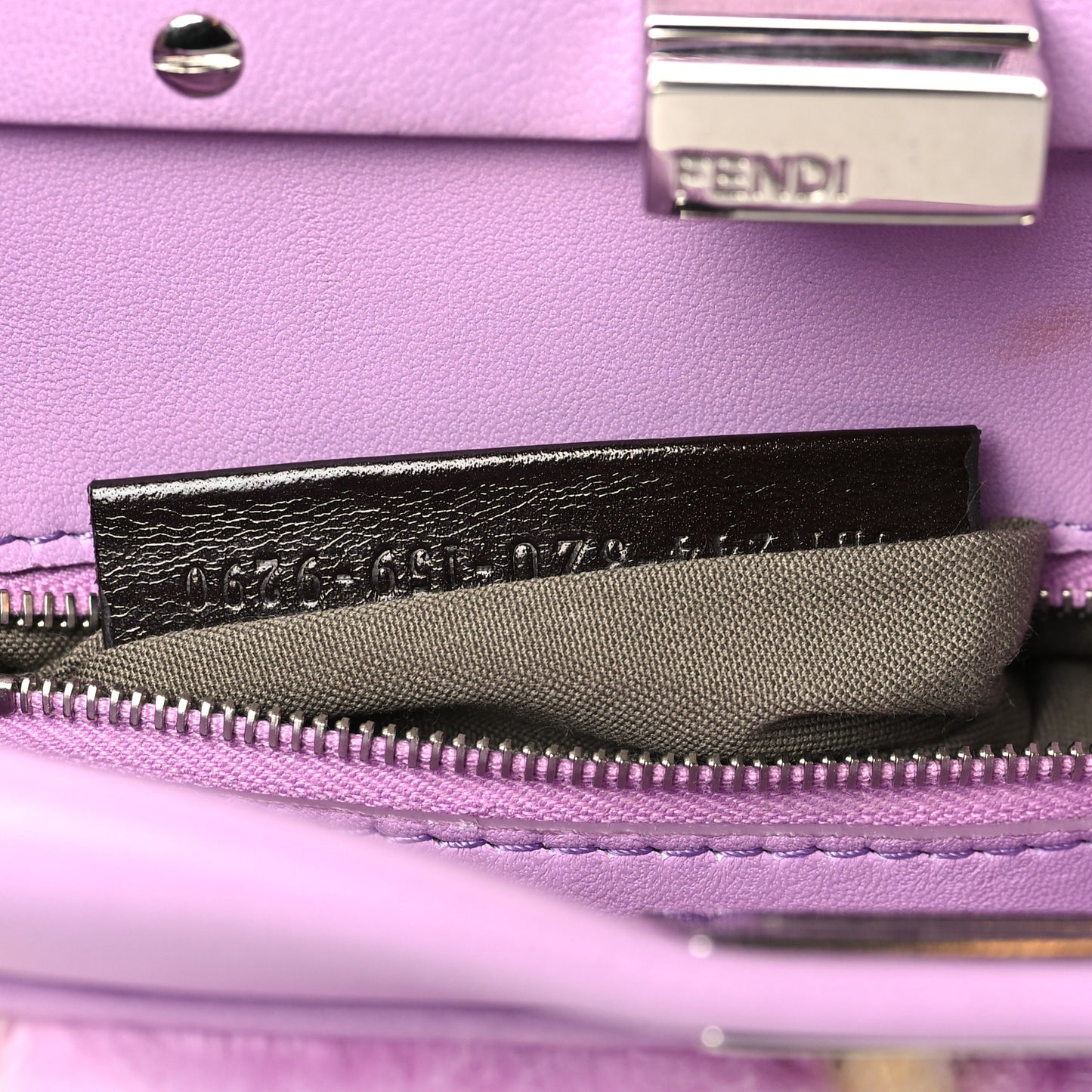 Mink Fur Shiny Nappa Chess Print Micro Peekaboo Iconic Satchel Lavanda Multicolor