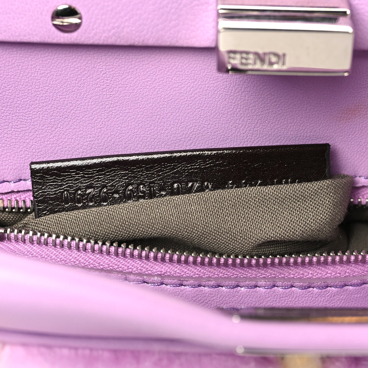 Fendi Mink Fur Shiny Nappa Chess Print Micro Peekaboo Iconic Satchel Lavanda Multicolor 7 of 9