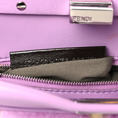 Fendi Mink Fur Shiny Nappa Chess Print Micro Peekaboo Iconic Satchel Lavanda Multicolor 7 of 9