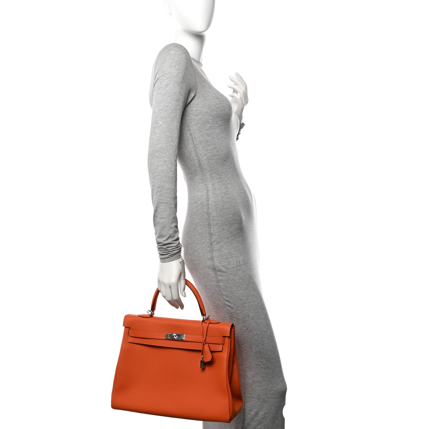 Hermes Togo Kelly Retourne 35 Orange 2 of 13