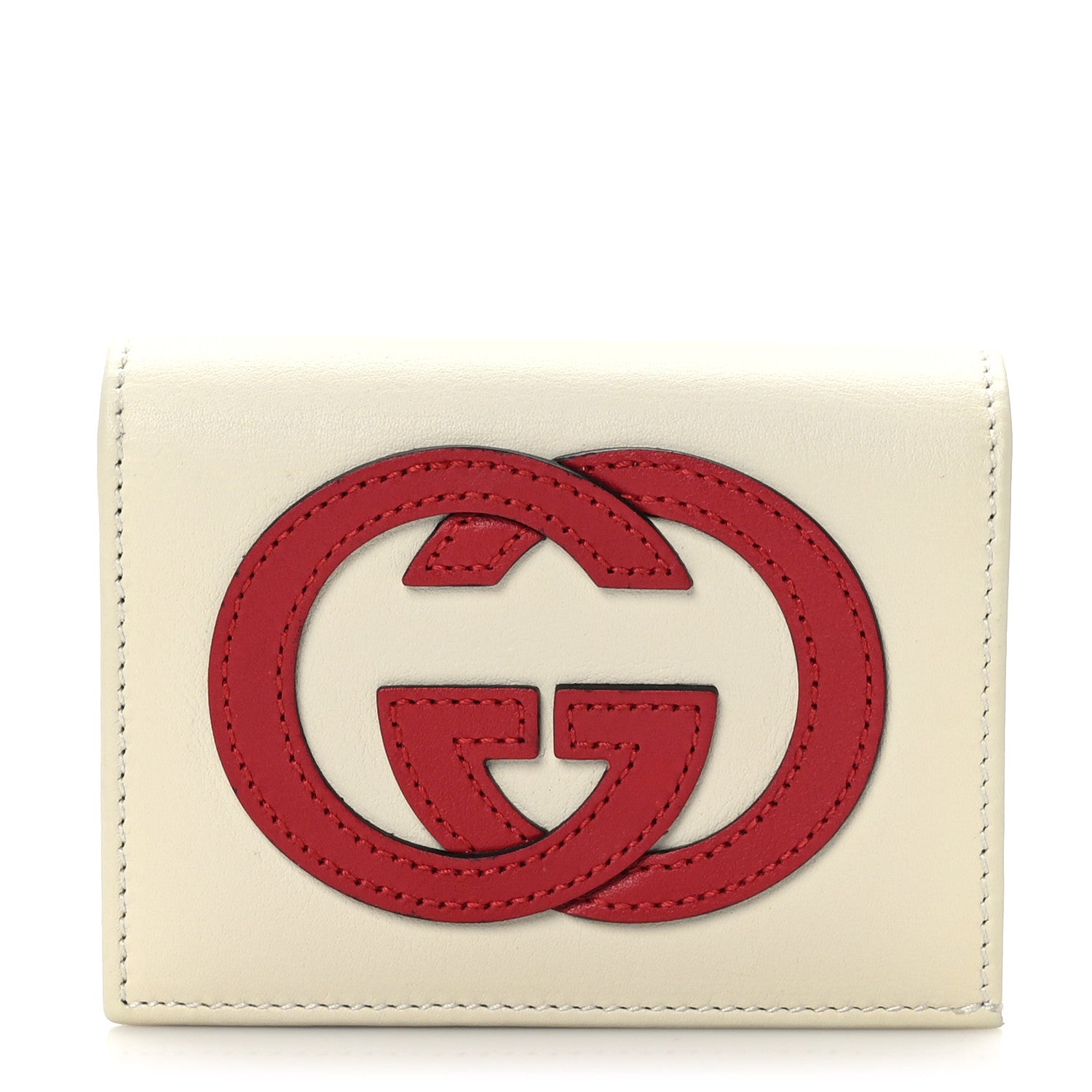 Gucci Vitello Eclipse Interlocking G Wallet Mystic White Hibiscus Red 1 of 8
