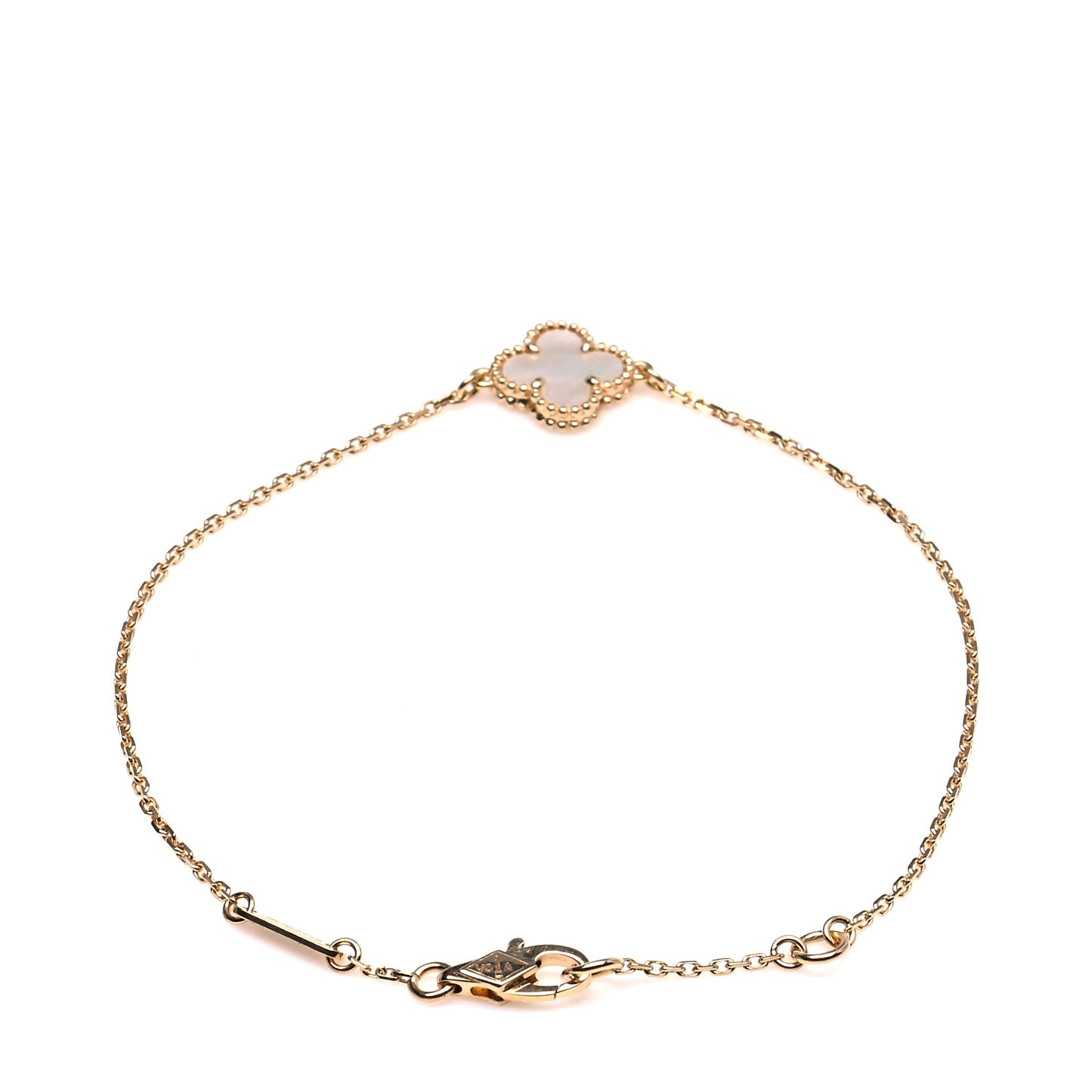 18K Yellow Gold Mother of Pearl Sweet Alhambra Bracelet
