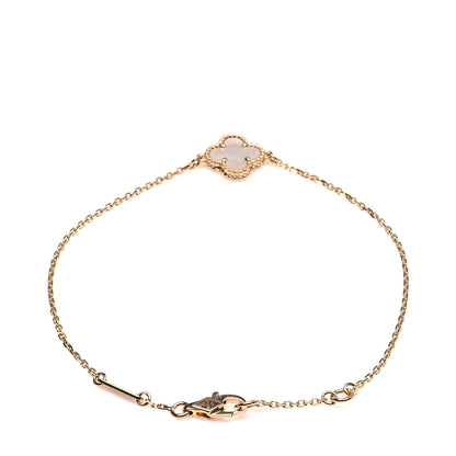 Van Cleef & Arpels 18K Yellow Gold Mother of Pearl Sweet Alhambra Bracelet 3 of 6