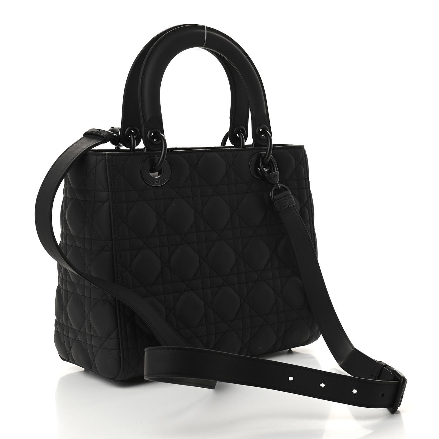 Ultra Matte Calfskin Cannage Medium Lady Dior Black