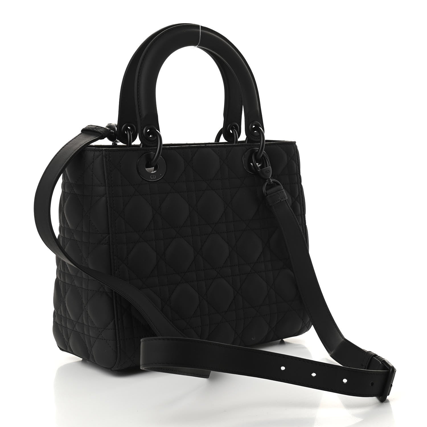 Christian Dior Ultra Matte Calfskin Cannage Medium Lady Dior Black 3 of 8