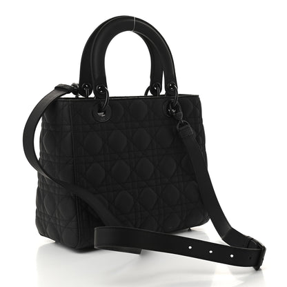 Christian Dior Ultra Matte Calfskin Cannage Medium Lady Dior Black 3 of 8
