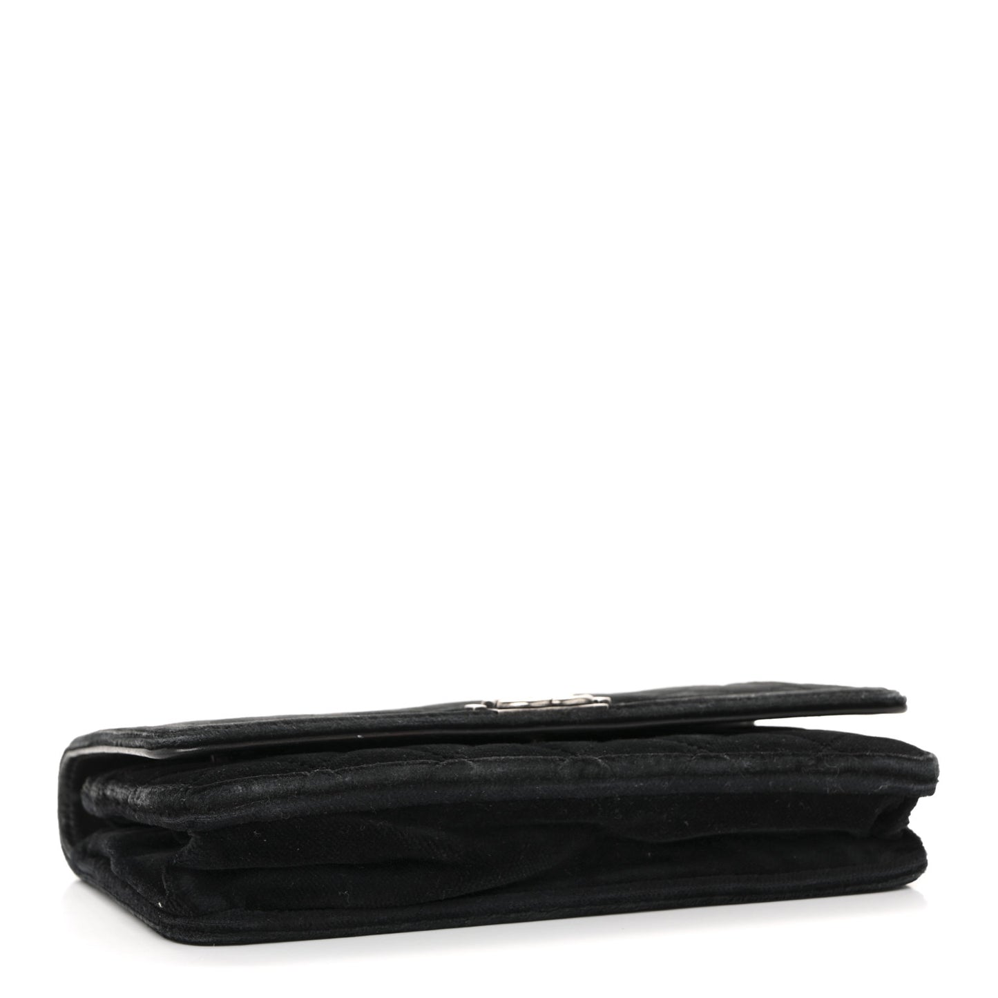 Velvet Quilted Boy Wallet On Chain WOC Black