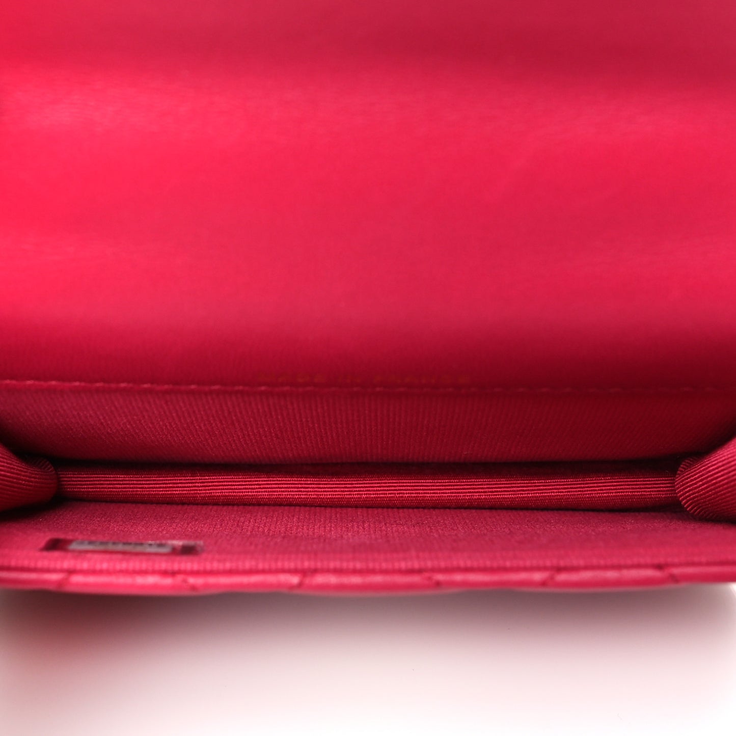 Lambskin Quilted Top Handle Flap Coin Purse With Chain Dark Pink