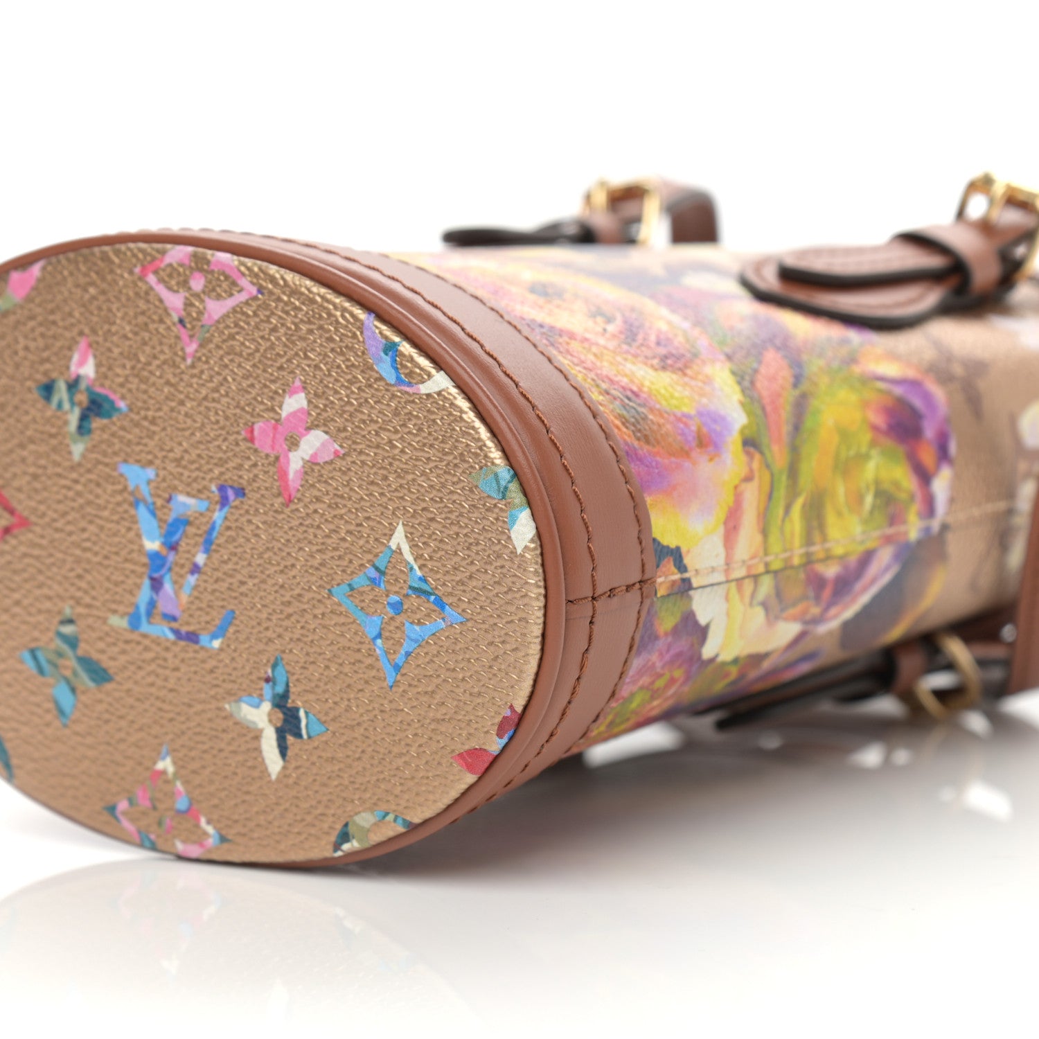 Louis Vuitton Metallic Monogram LV Garden Nano Bucket Bag Gold 10 of 11