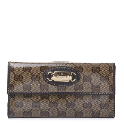 Gucci Crystal Monogram Continental Wallet Brown 1 of 11