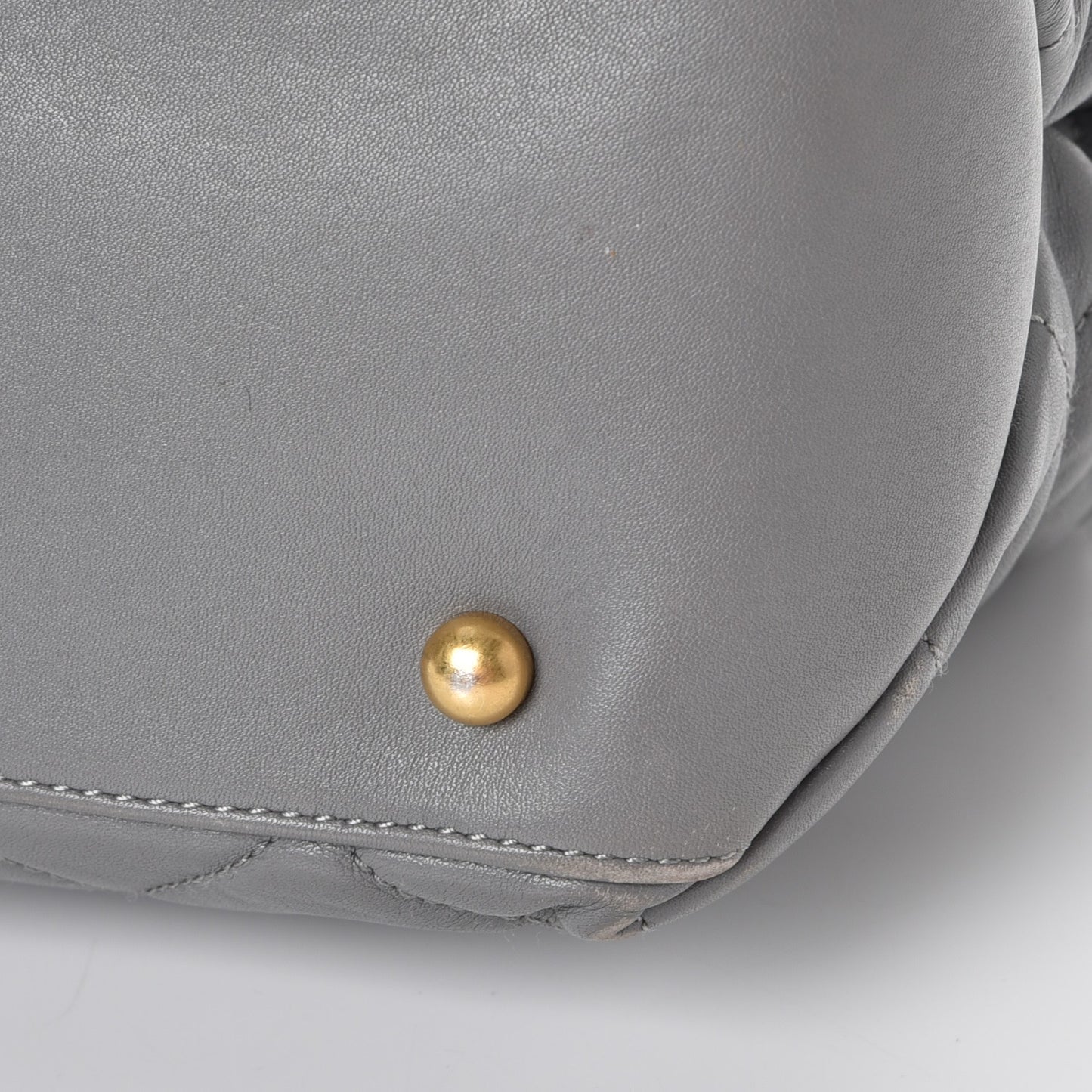 Calfskin Quilted Medium Soft Elegance Tote Grey