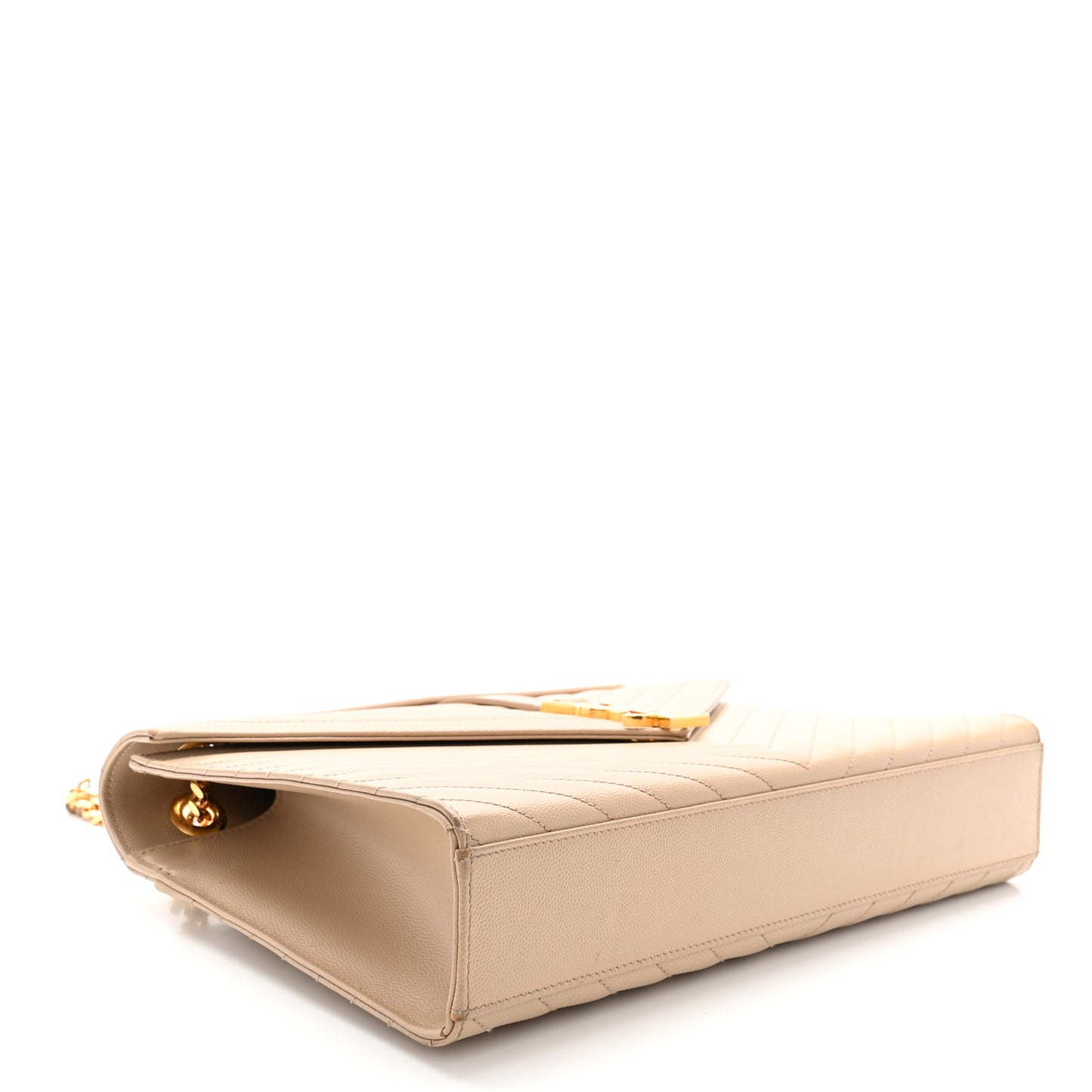 Grain De Poudre Matelasse Chevron Large Monogram Satchel Dark Beige