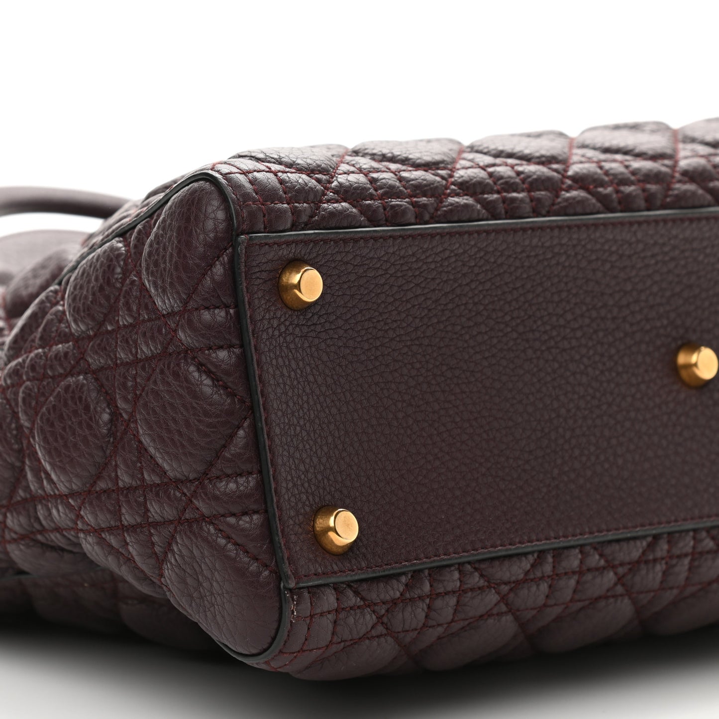 Grained Calfskin Cannage Large Lady Dior Burgundy