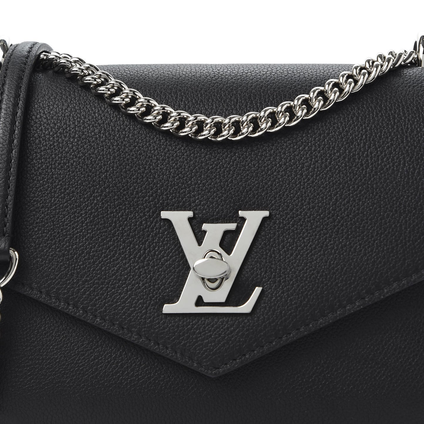Soft Calfskin My Lockme Chain Bag BB Black